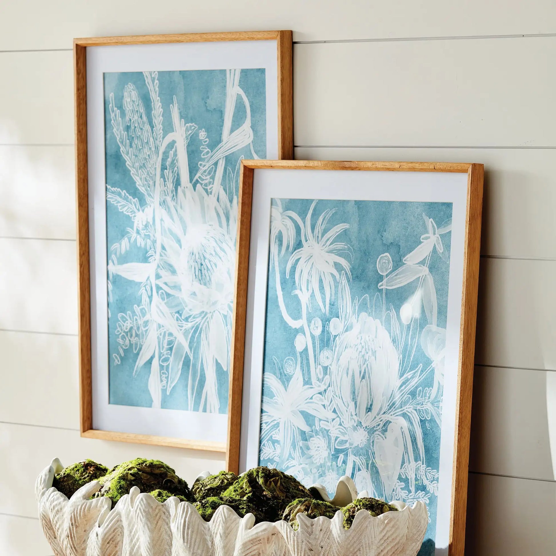 PROTEA ABSTRACT PRINTS IN SOFT BLUE, SET OF 4 - view 2