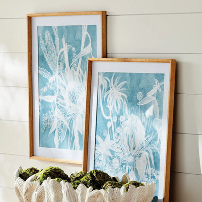 PROTEA ABSTRACT PRINTS IN SOFT BLUE, SET OF 4 - view 2