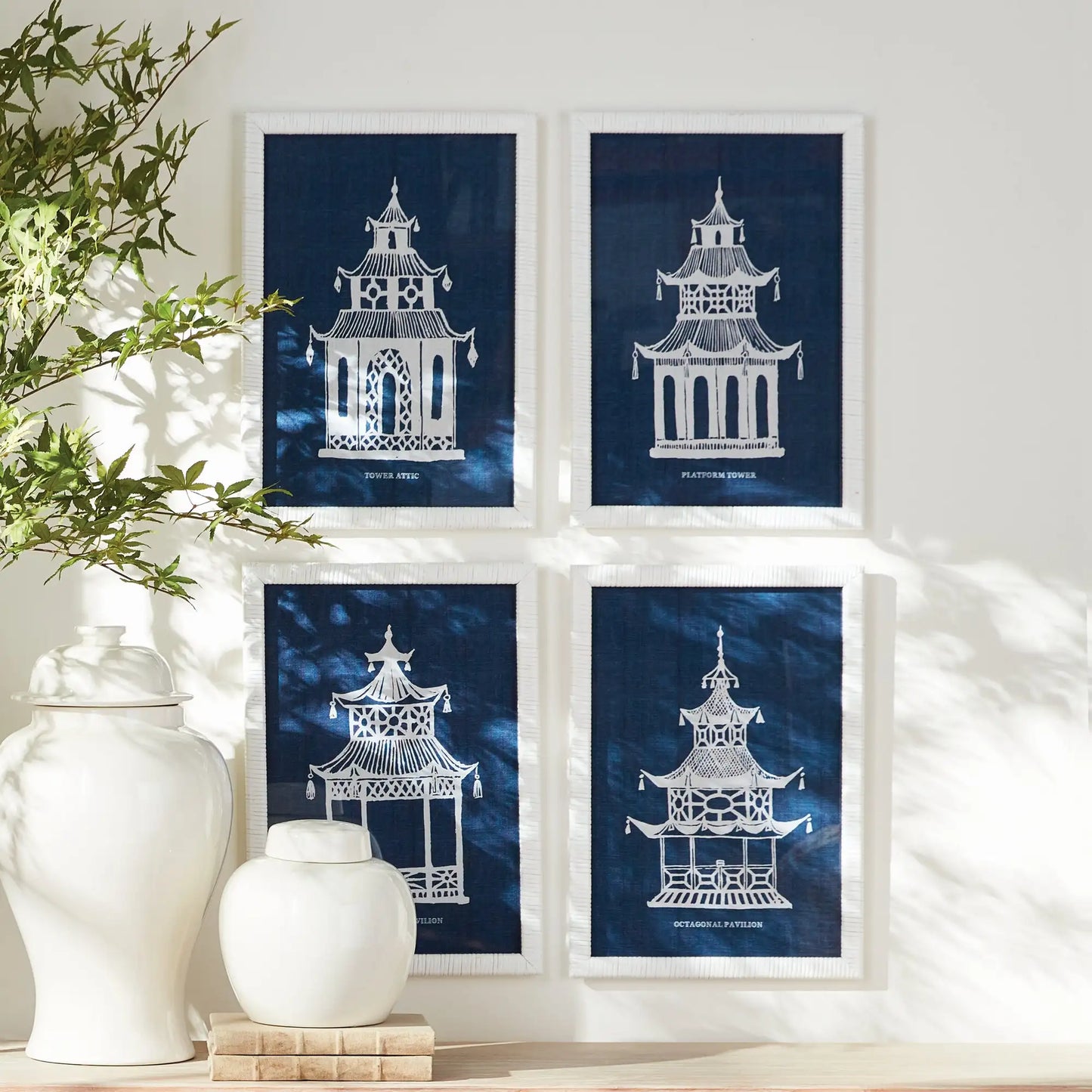 TRADITIONAL PAGODA STUDY, SET OF 4 - view 2