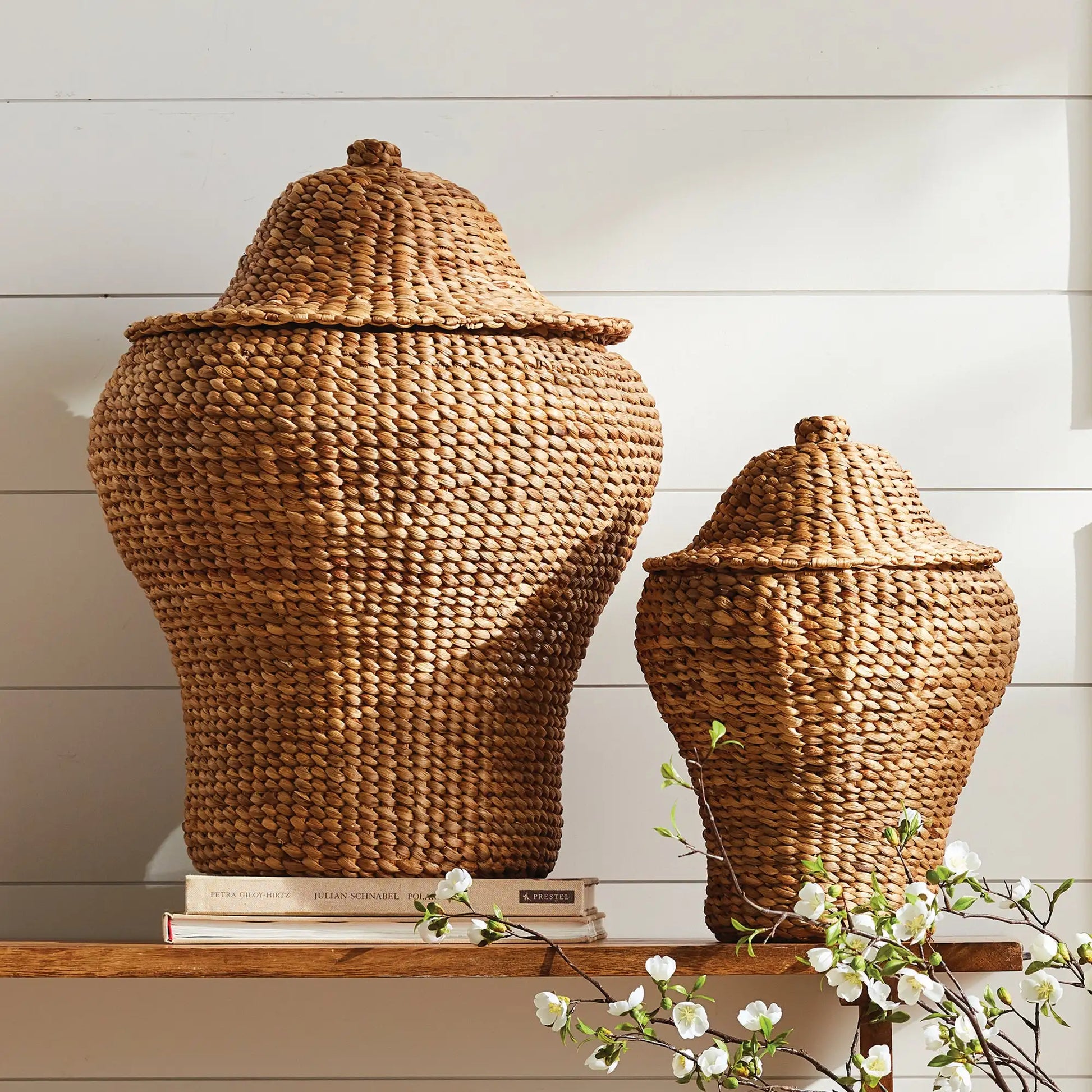 WATER HYACINTH GINGER JARS, SET OF 2 - view 2
