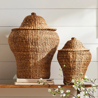 WATER HYACINTH GINGER JARS, SET OF 2 - view 2
