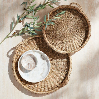 SAWYER ROUND TRAYS WITH HANDLES, SET OF 2 - view 2