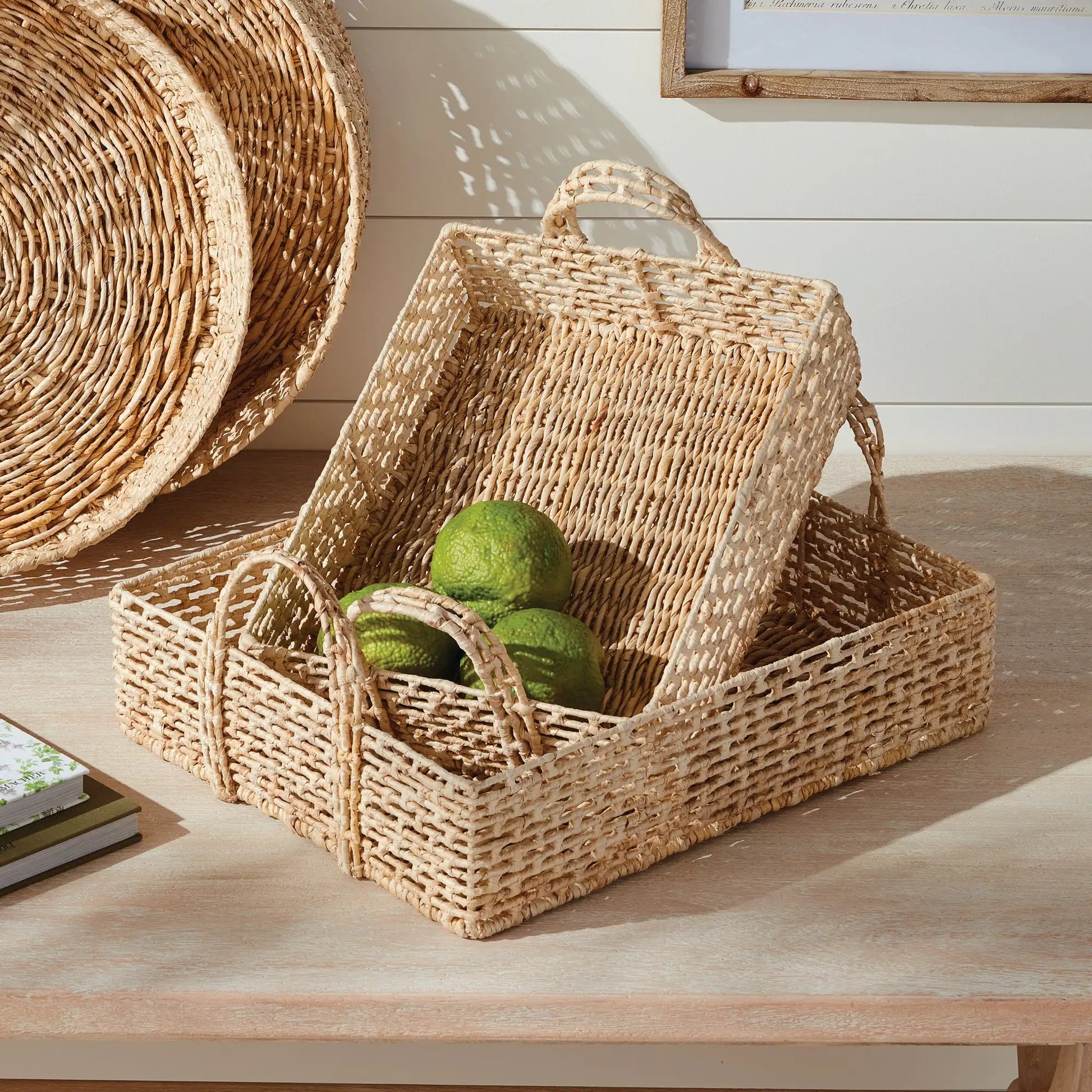 JULIET ABACA NESTING RECTANGULAR TRAYS, SET OF 2 - view 2