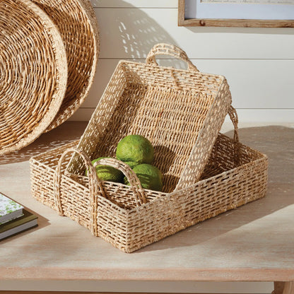 JULIET ABACA NESTING RECTANGULAR TRAYS, SET OF 2 - view 2