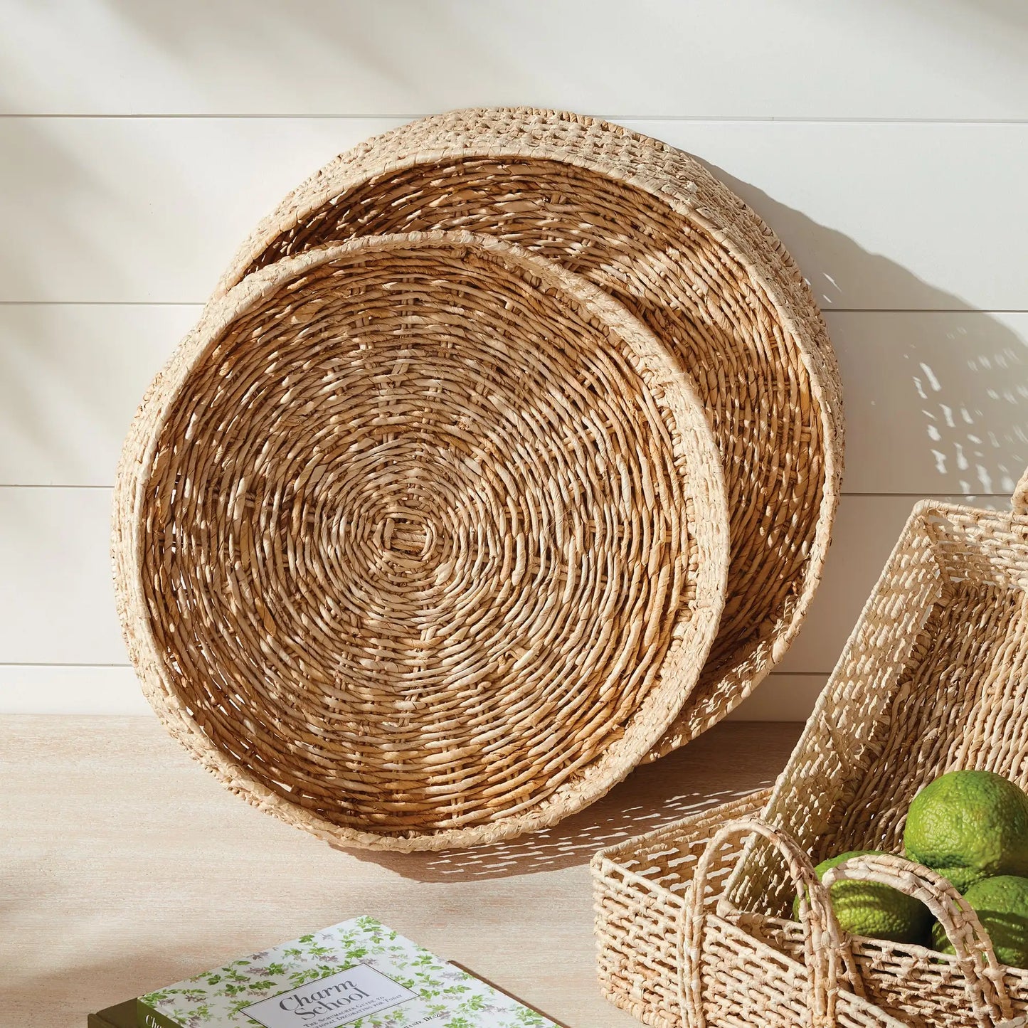 JULIET ABACA ROUND TRAYS, SET OF 2 - view 2