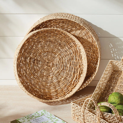 JULIET ABACA ROUND TRAYS, SET OF 2 - view 2