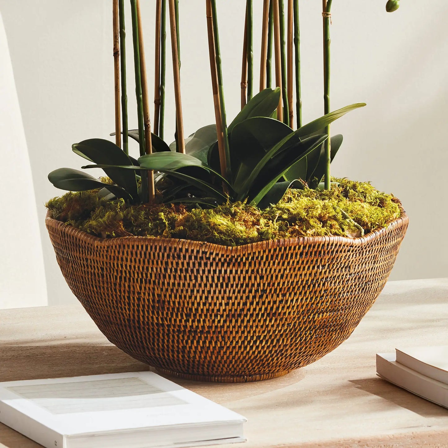 BURMA RATTAN SCALLOPED EDGE BOWL LARGE - view 2