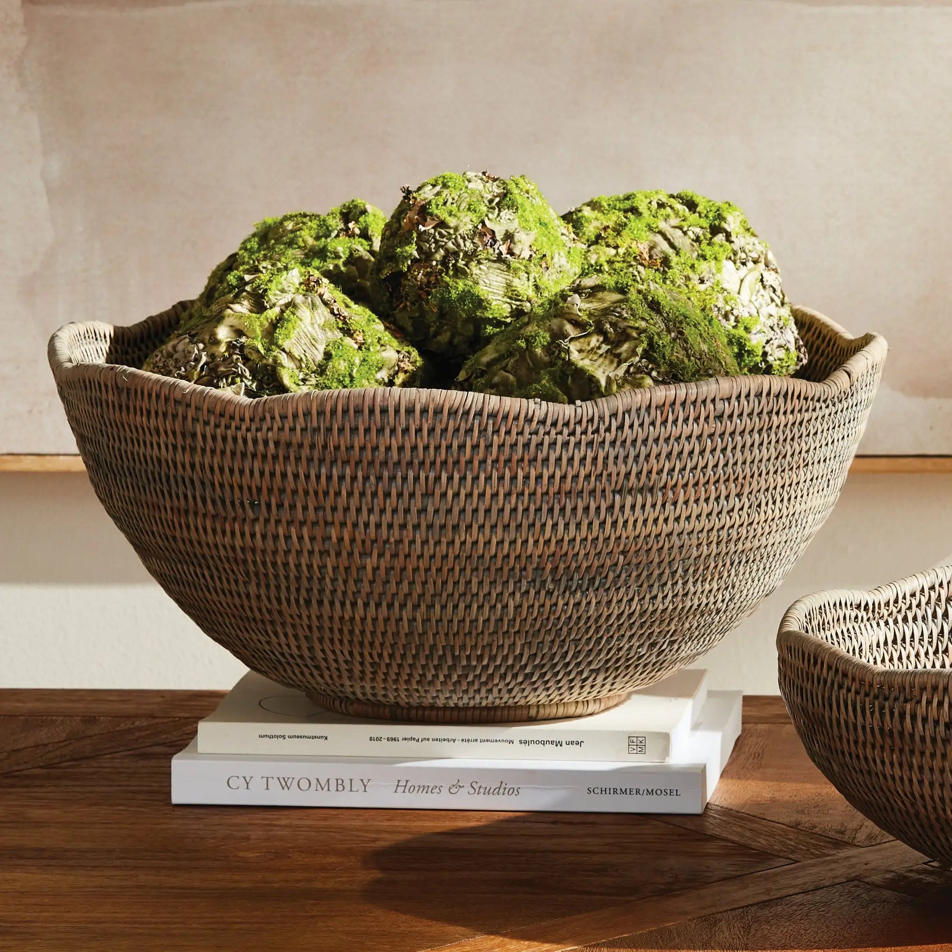 BURMA RATTAN SCALLOPED EDGE BOWL LARGE - view 2