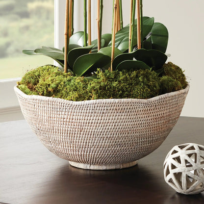 BURMA RATTAN SCALLOPED EDGE BOWL LARGE - view 2