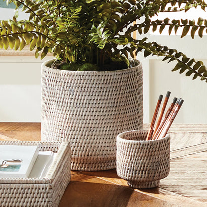 BURMA RATTAN CACHEPOTS SMALL, SET OF 2 - view 2