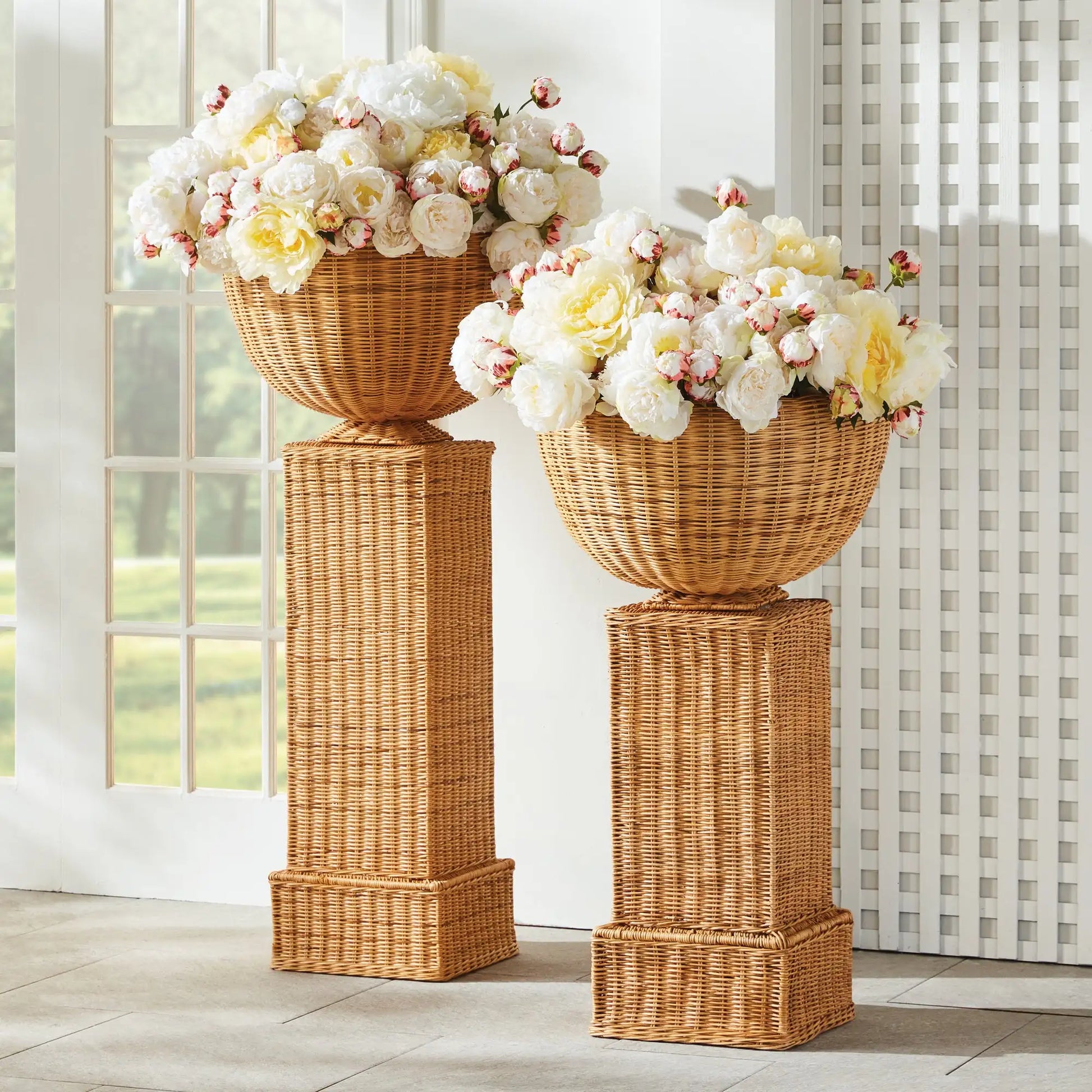 CHARLESTON RATTAN PEDESTAL TALL - view 2