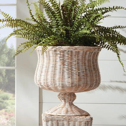 CHESAPEAKE RATTAN FOOTED URN WIDE - view 2