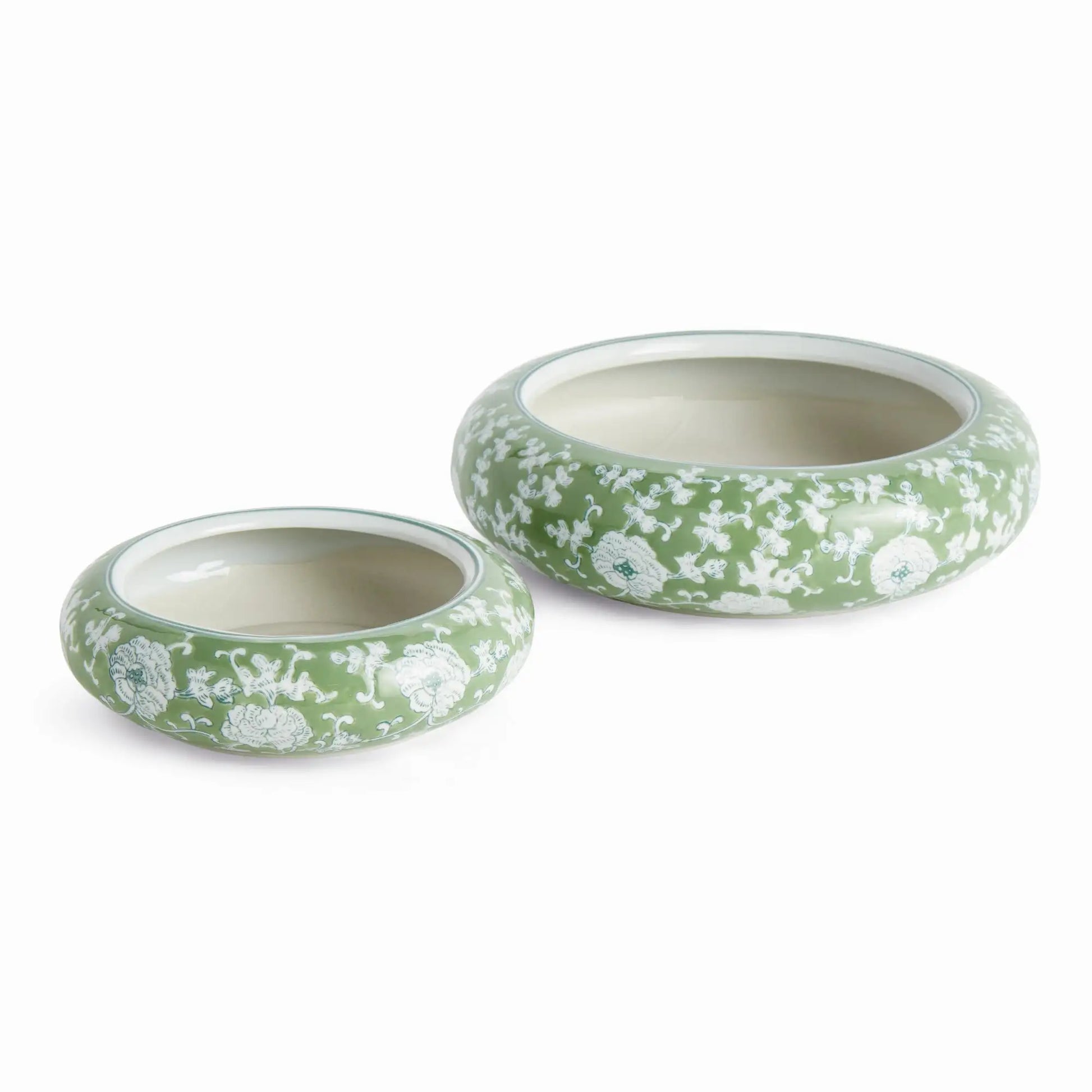IMPERIAL LOTUS LOW POTS LARGE, SET OF 2