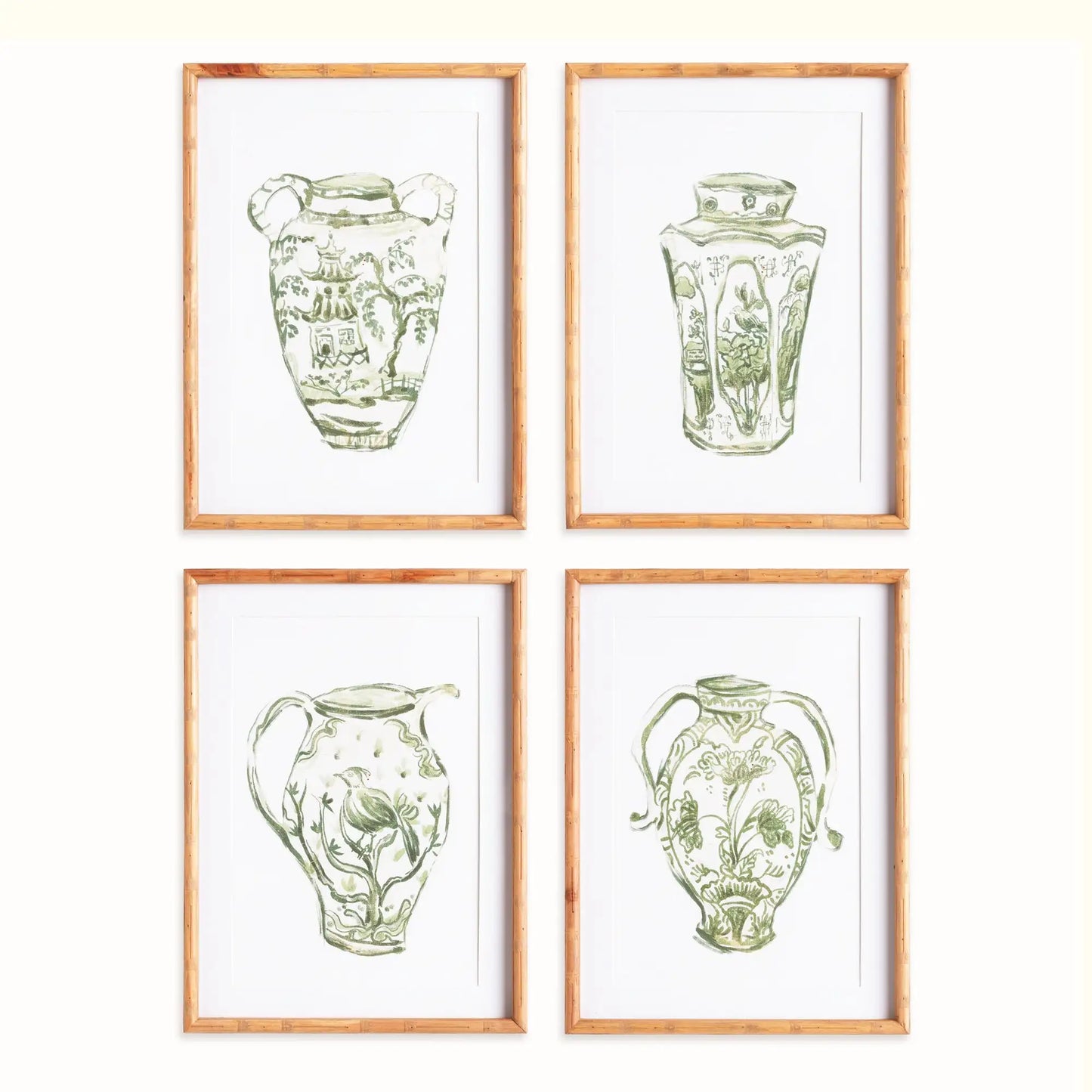 CHINOISERIE JAR PRINTS, SET OF 4