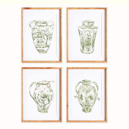 CHINOISERIE JAR PRINTS, SET OF 4