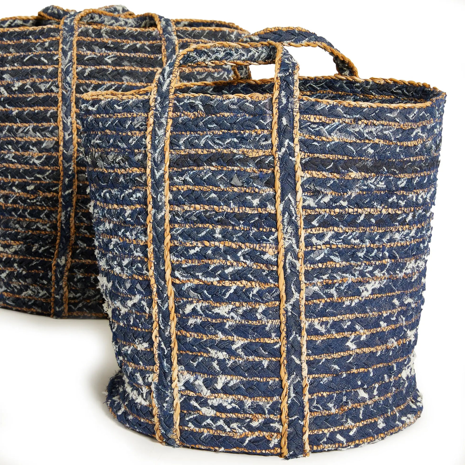DENIM ROUND BASKETS, SET OF 3 - view 2