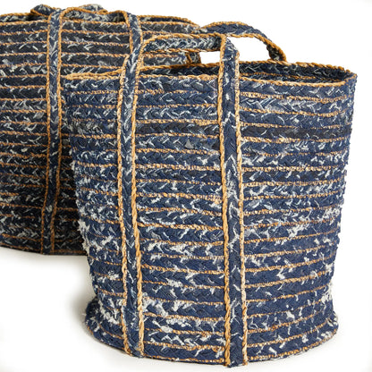 DENIM ROUND BASKETS, SET OF 3 - view 2