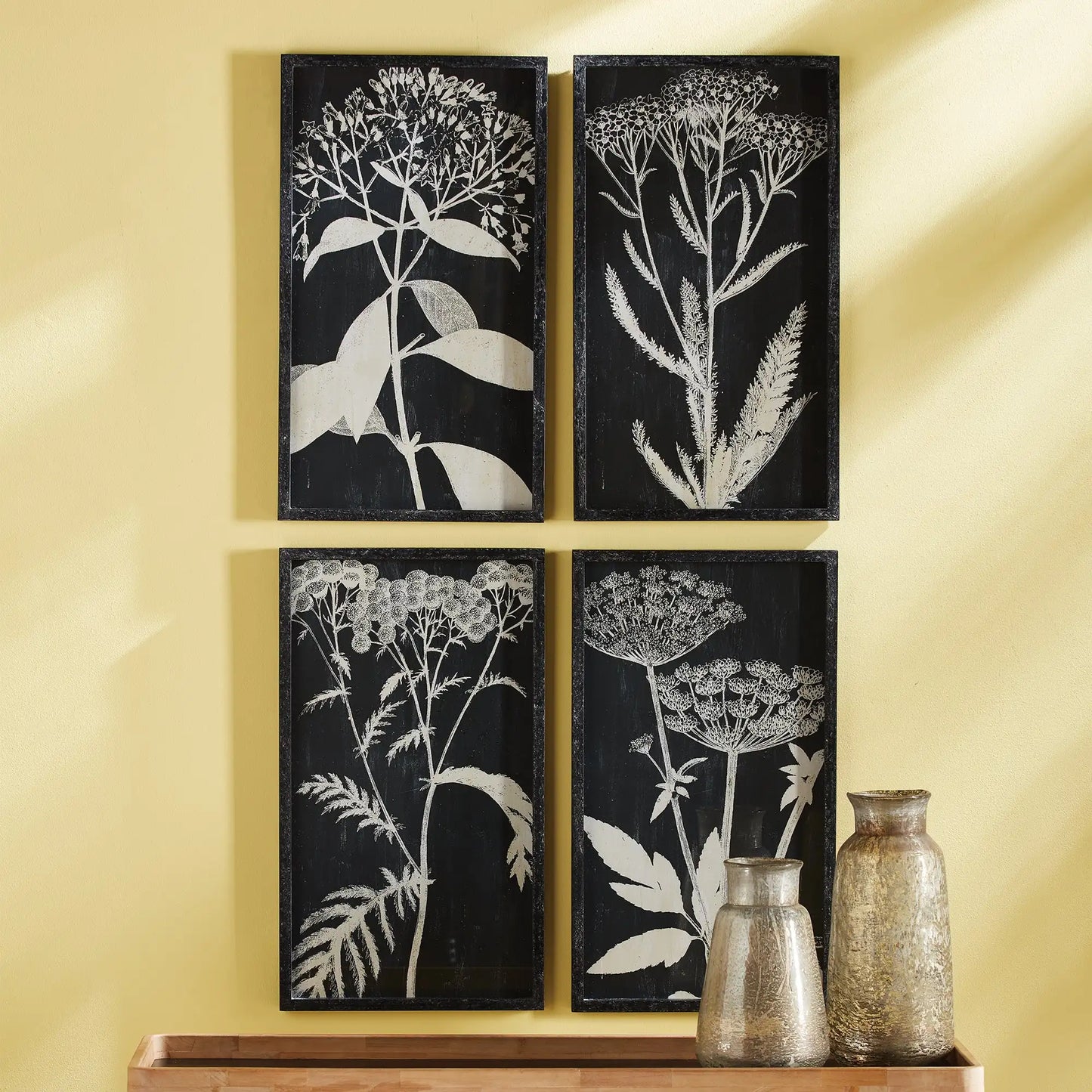 MONOCHROME QUEEN ANNE'S LACE PRINTS, SET OF 4 - view 3