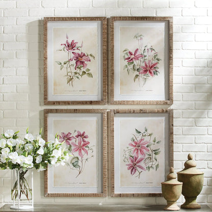 PINK CLEMATIS PRINTS, SET OF 4 - view 3