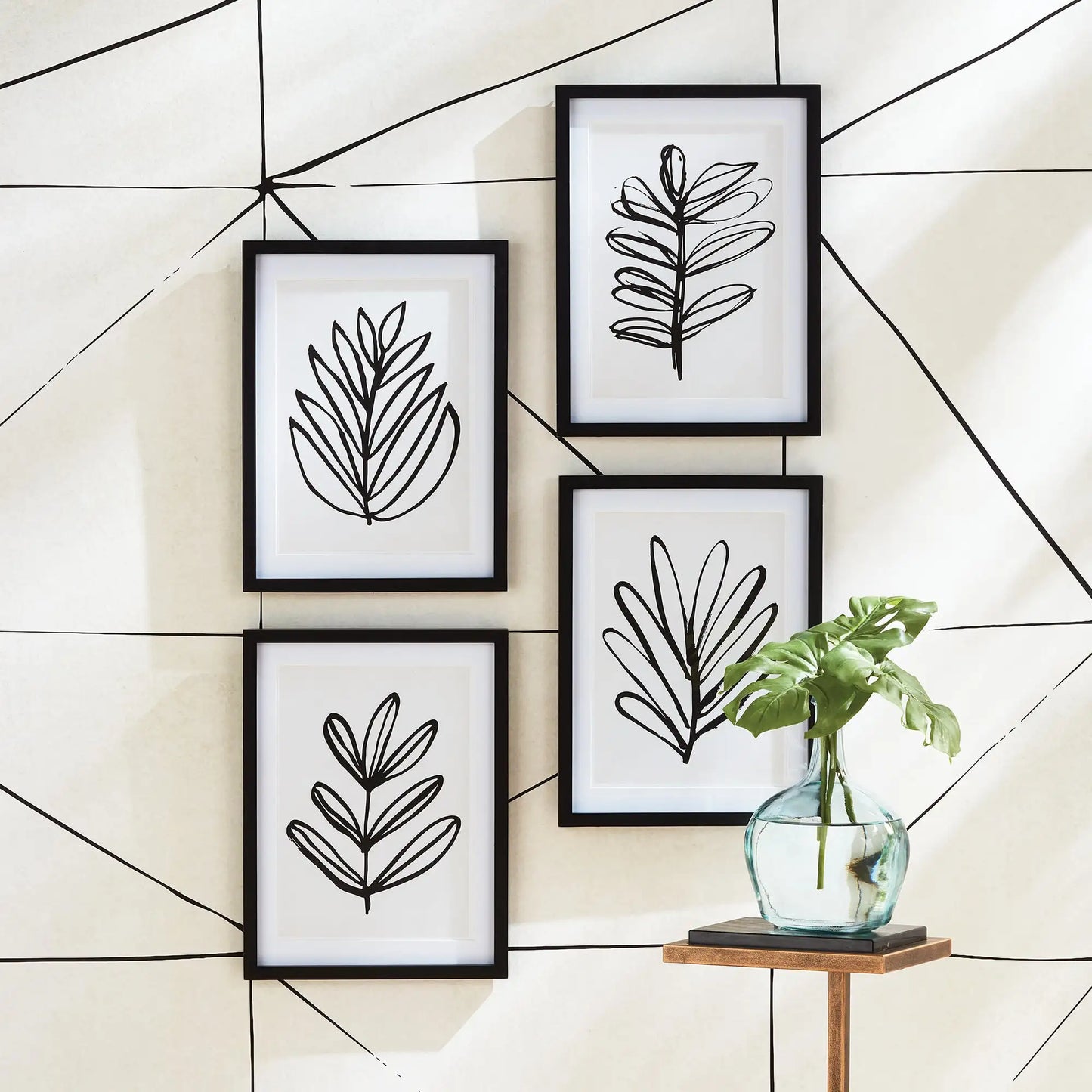 SKETCHED LEAF PRINTS, SET OF 4 - view 3