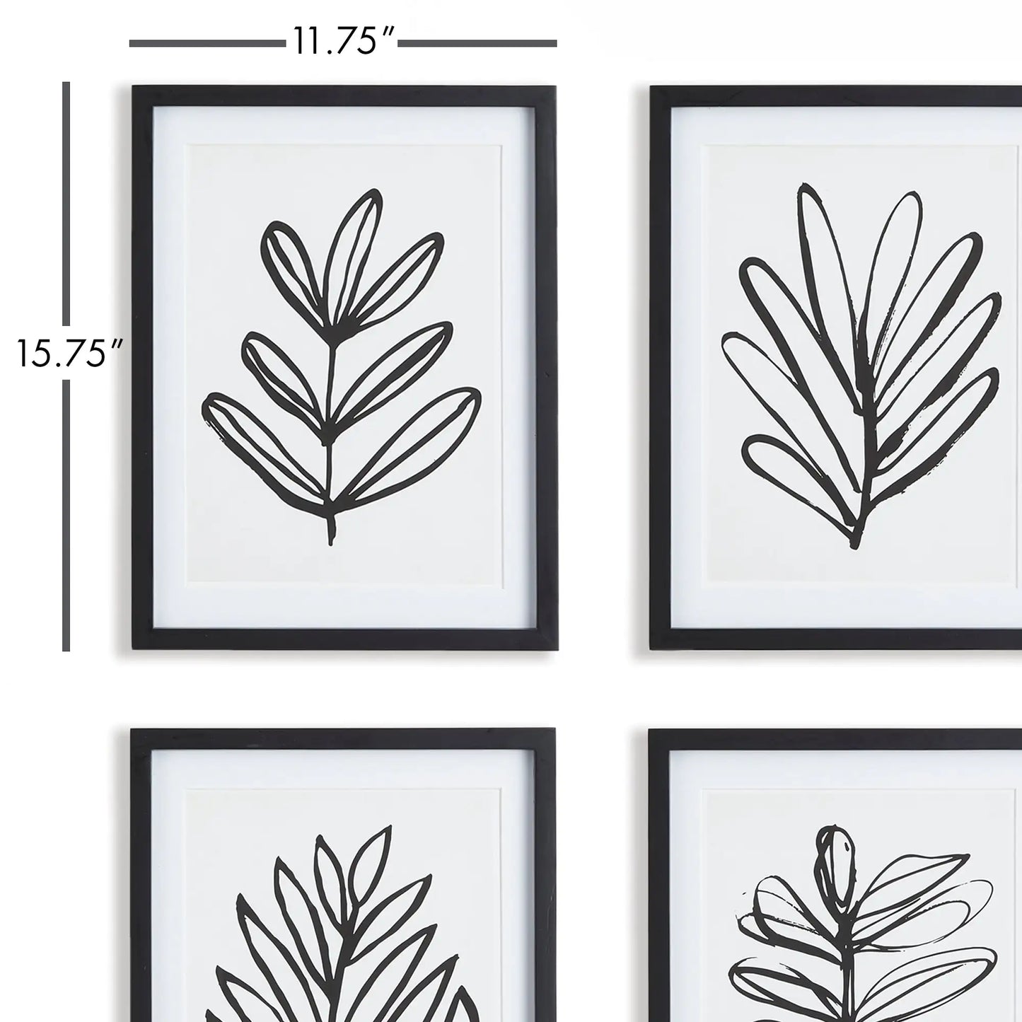 SKETCHED LEAF PRINTS, SET OF 4 - view 2