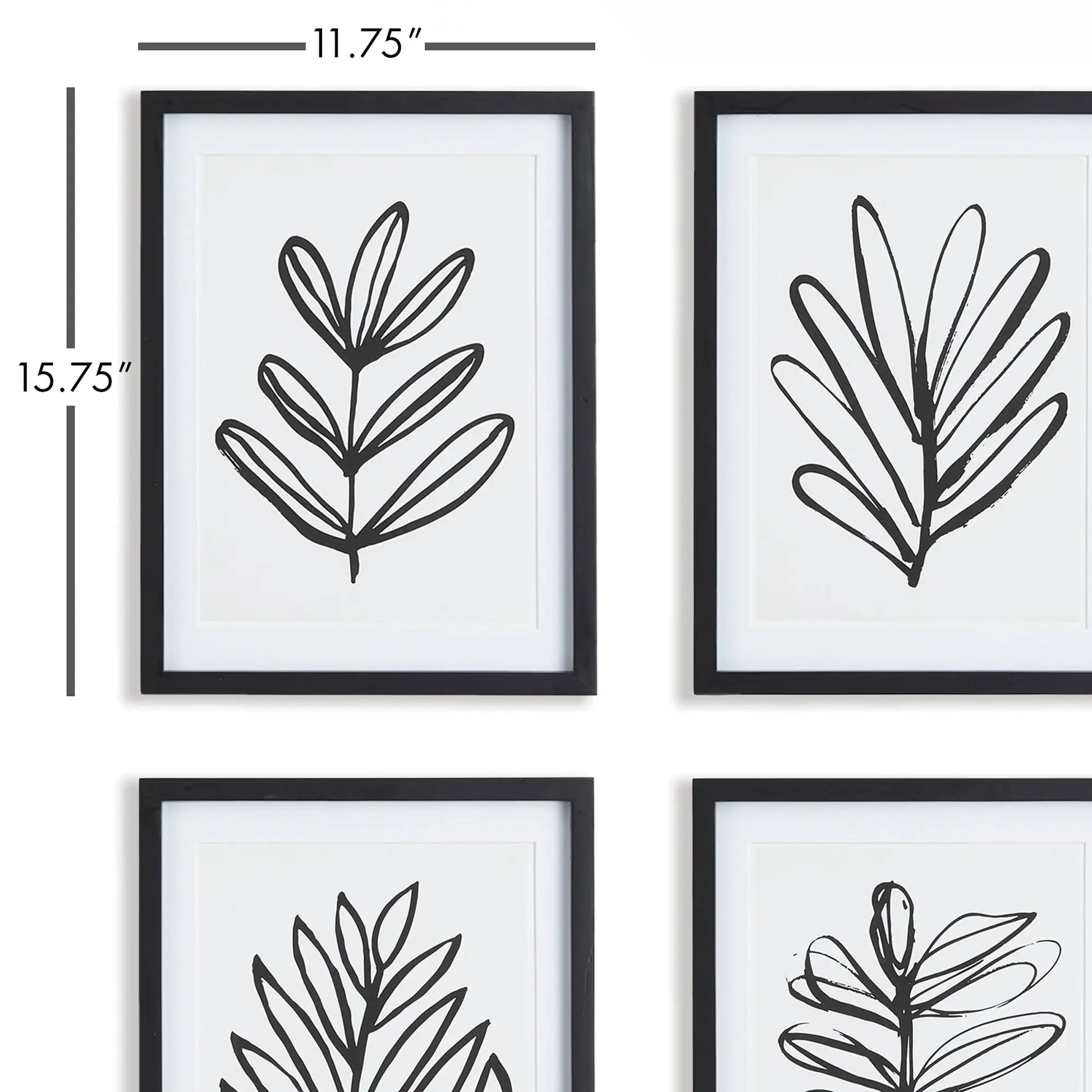 SKETCHED LEAF PRINTS, SET OF 4 - view 2