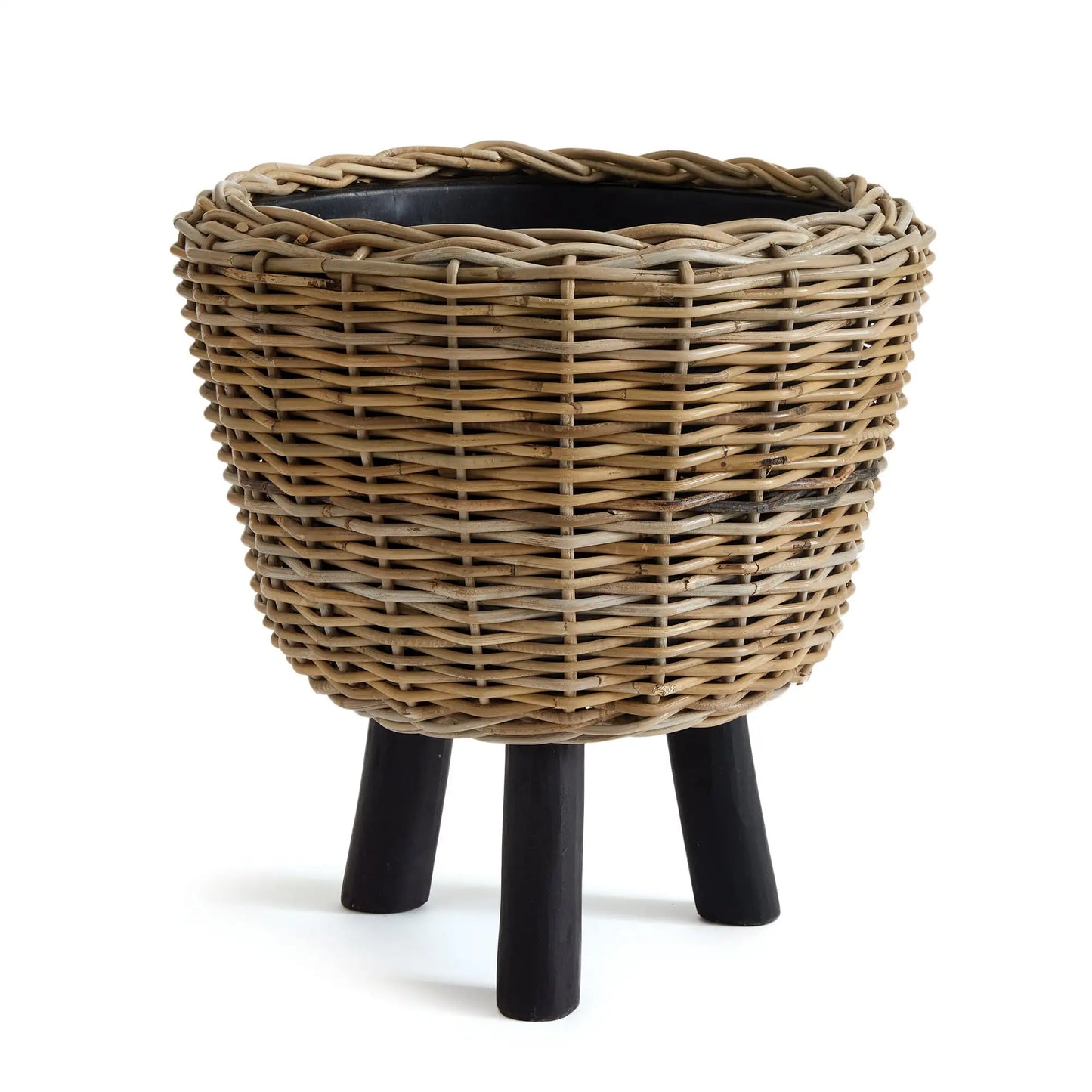 WOVEN RATTAN DRY BASKET PLANT RISER 21.25"