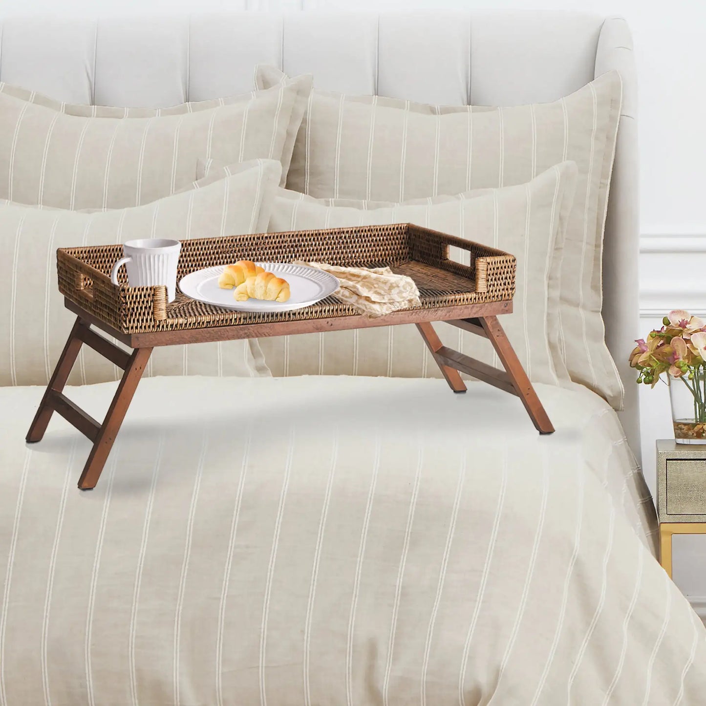 BURMA RATTAN LAP TRAY TABLE - view 2