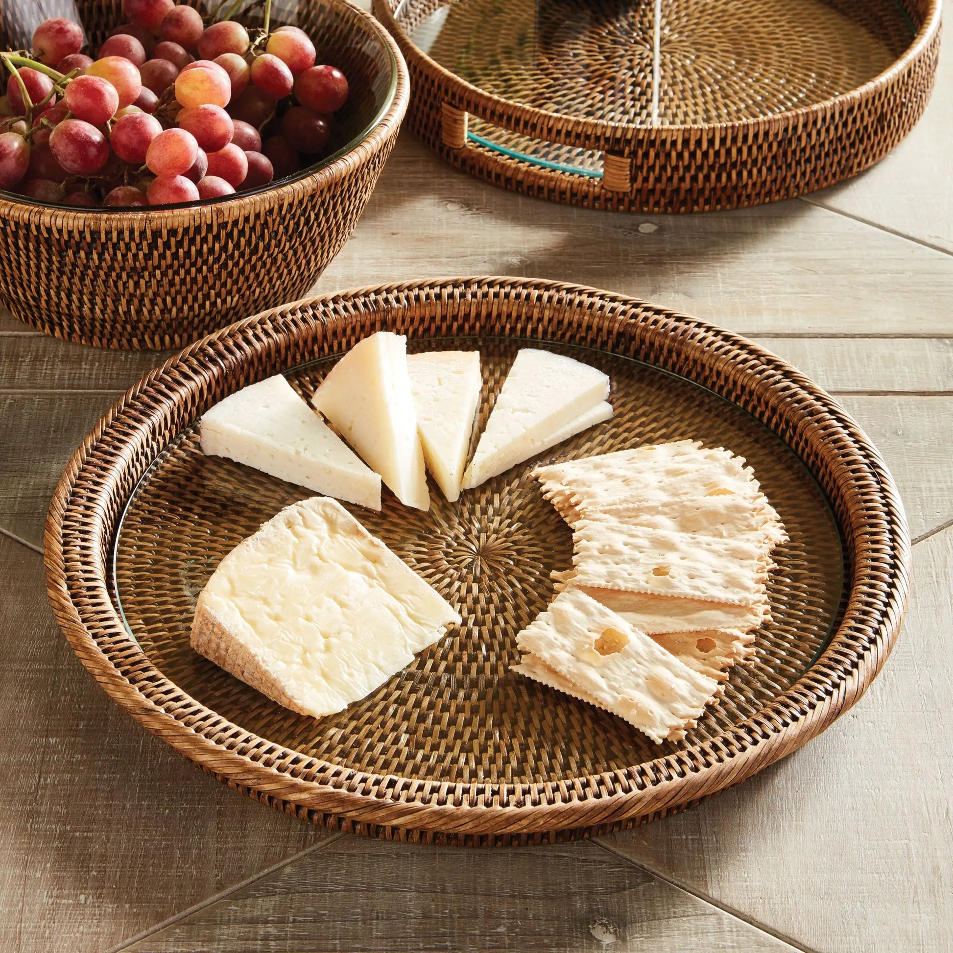 BURMA RATTAN SERVING PLATTER - view 2