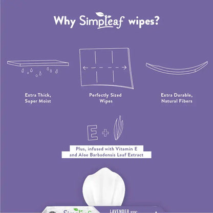 Simpleaf Lavender Flushable Wipes - 30 Count