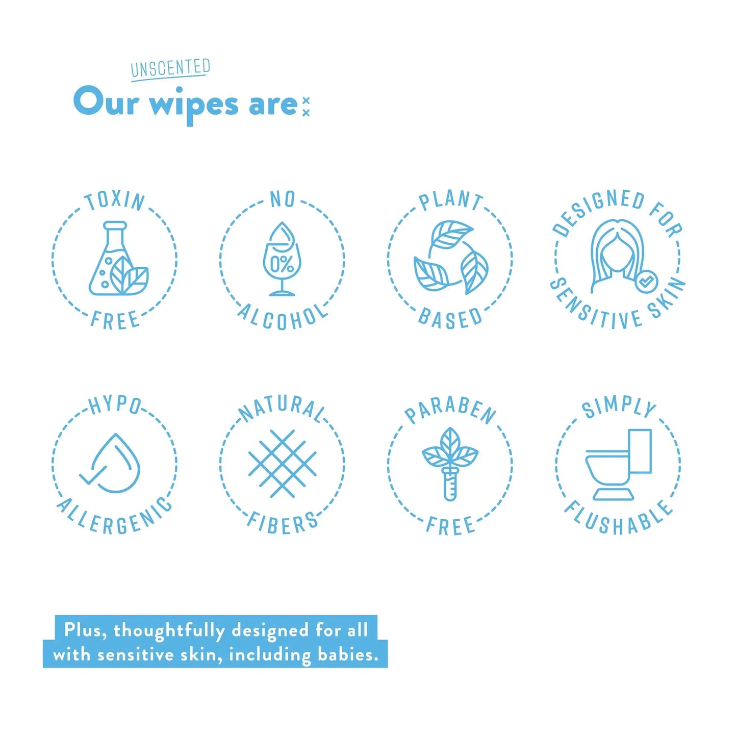 Simpleaf Unscented Flushable Wipes - 30 Count