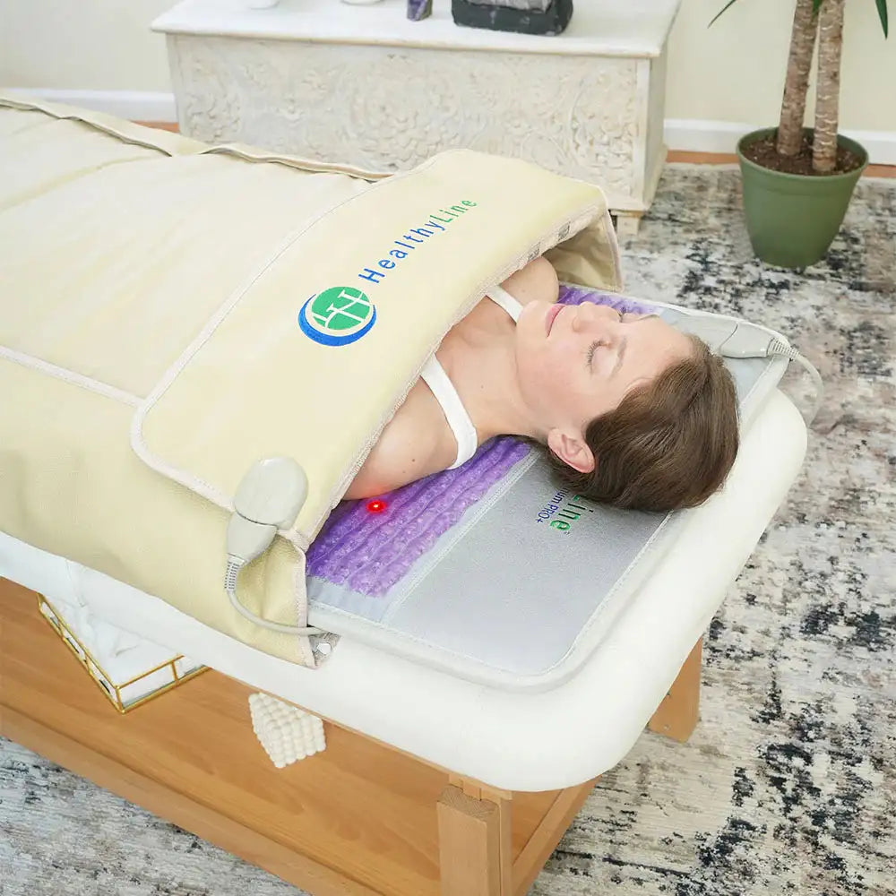 HealthyLine Platinum 360 Wrap Set full body therapy with red photon lights and beige wrap
