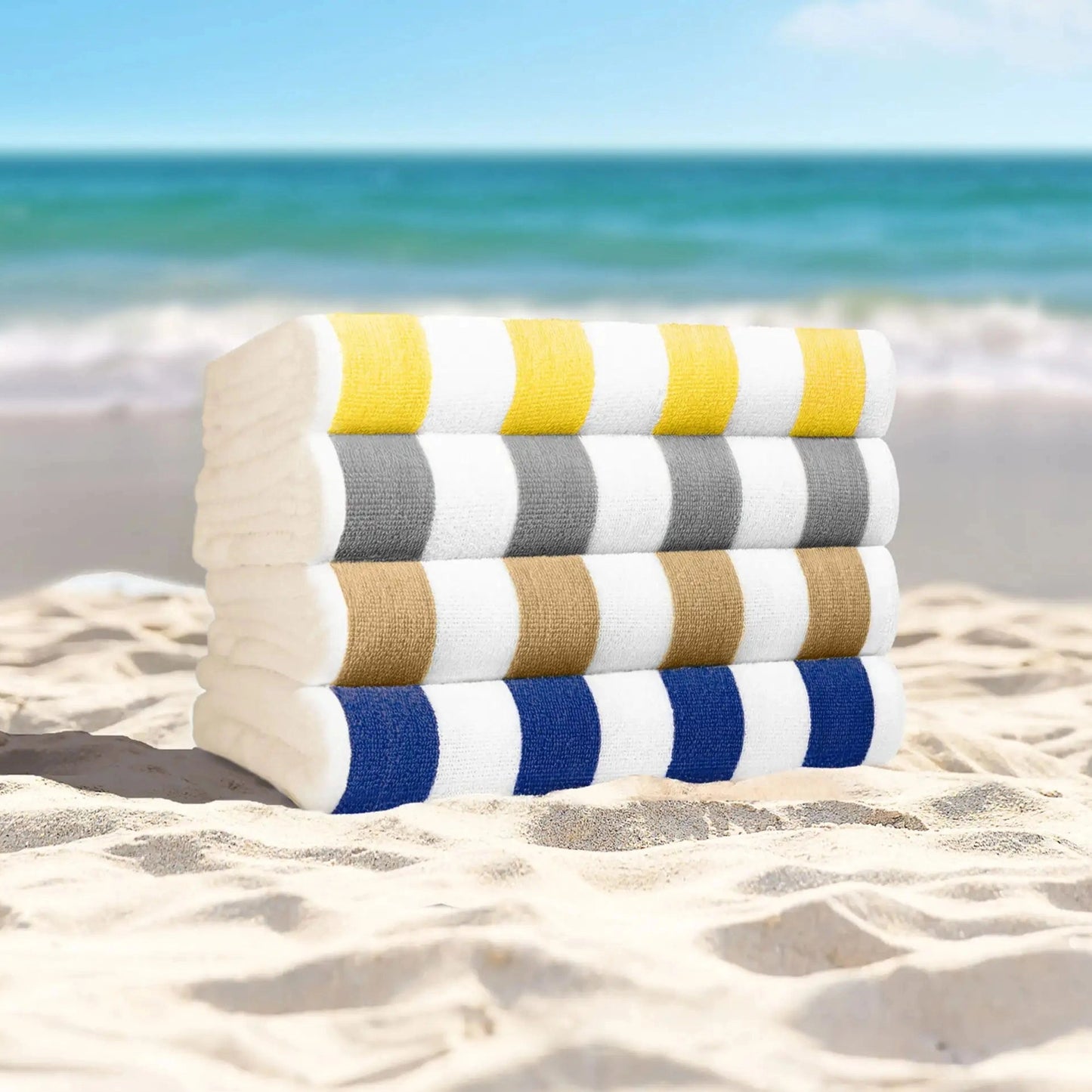Boca Terry Playa Cabana Stripe Pool Towel 30 x 60 - Grey