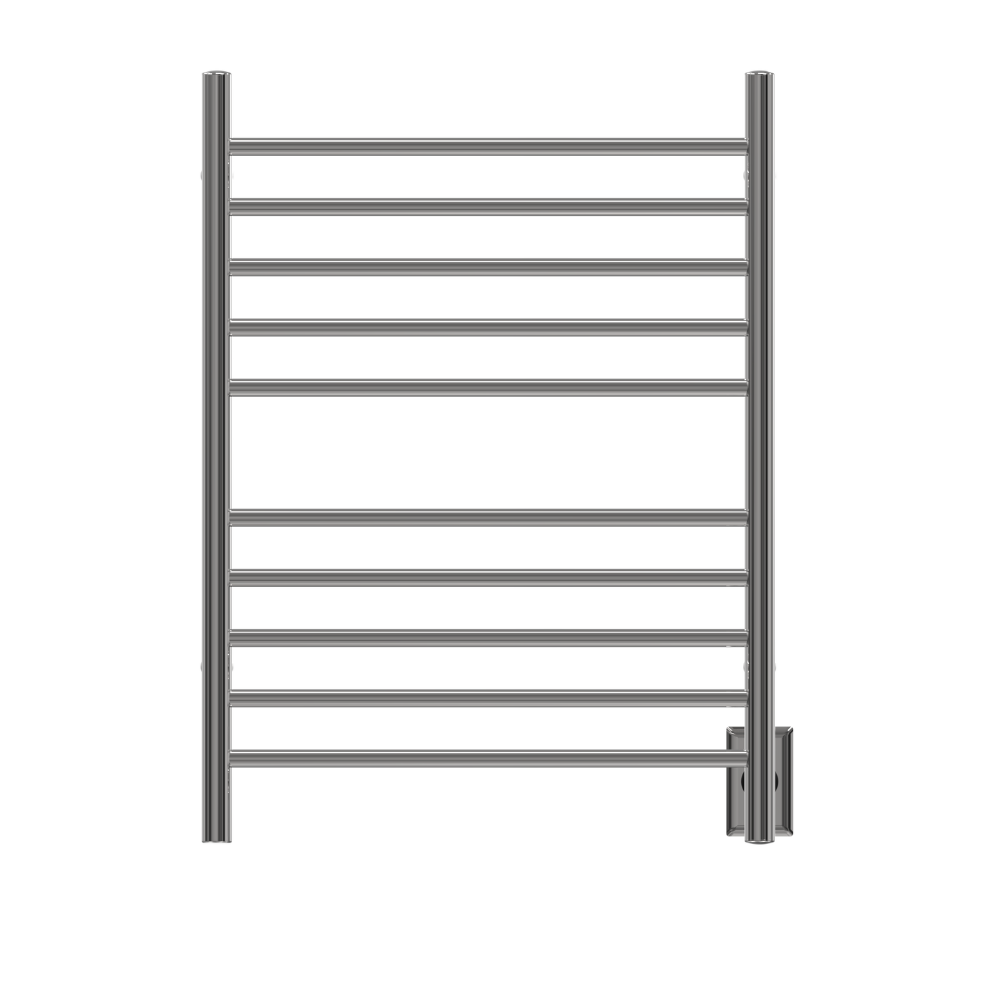Amba Radiant Straight 10-bar towel warmer, hardwired front view