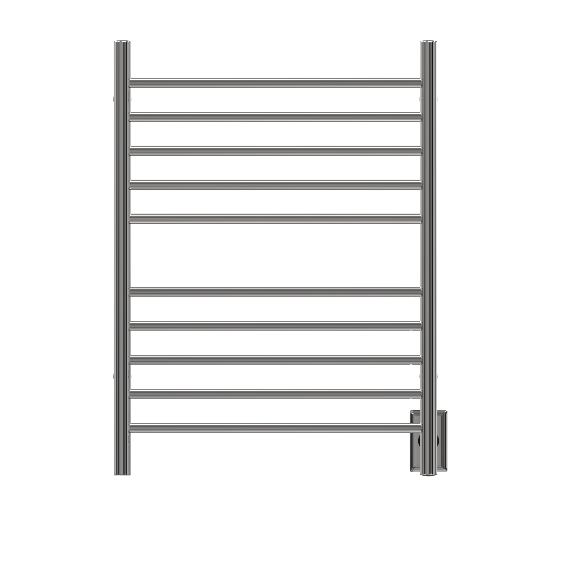 Amba Radiant Straight 10-bar towel warmer, hardwired front view