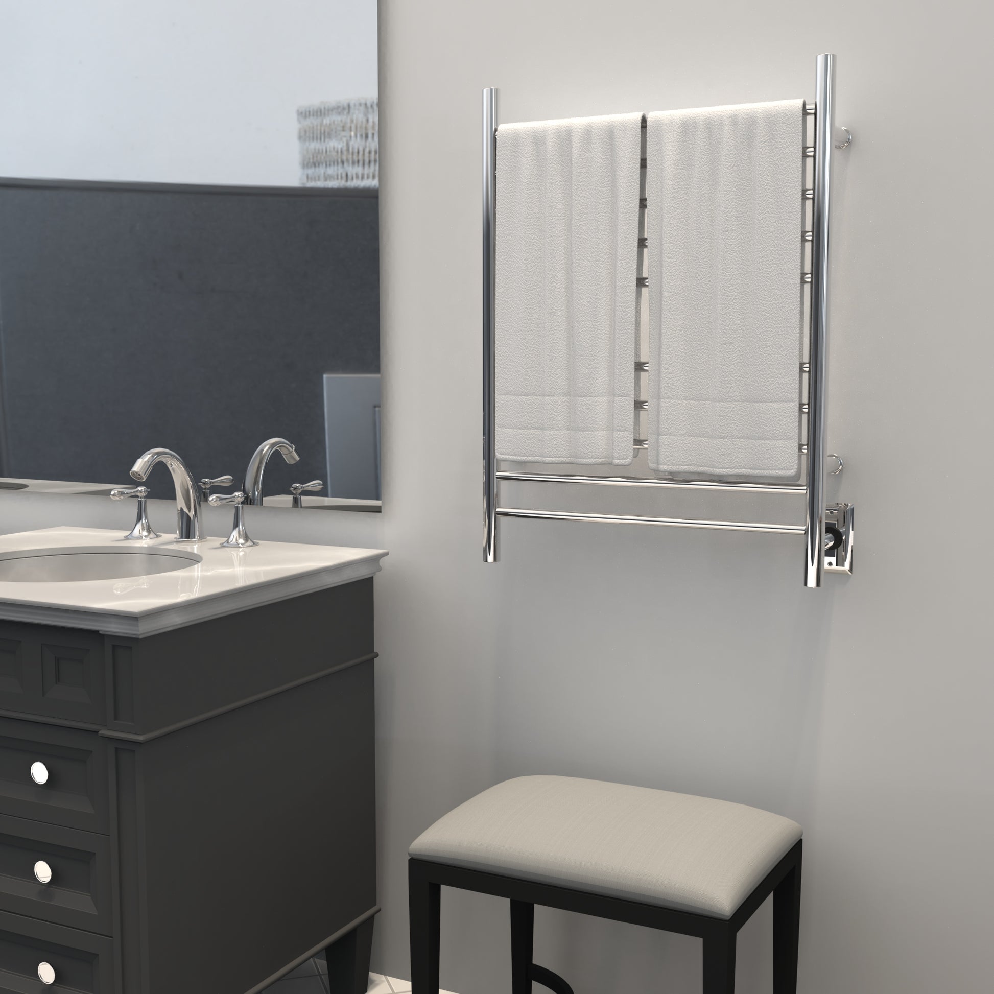 Amba Radiant Straight towel warmer warming two towels