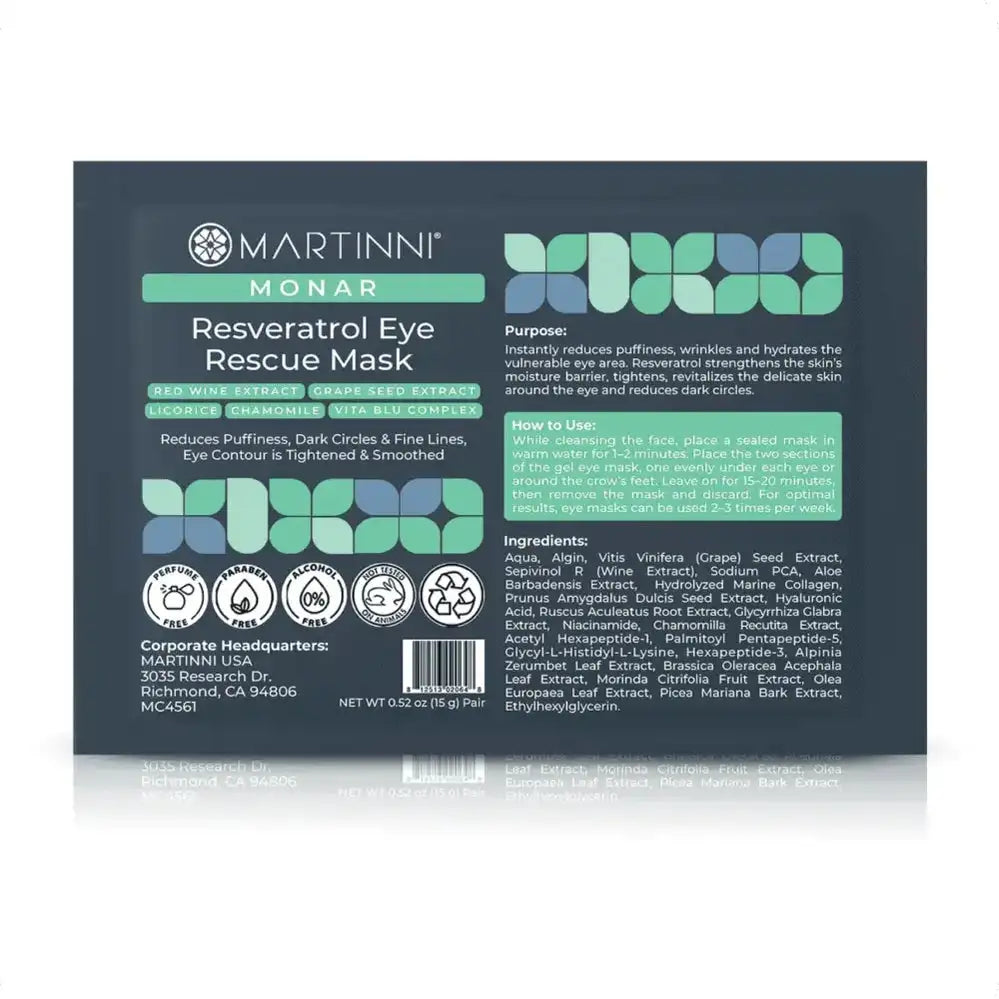 Martinni Resveratrol Eye Rescue Gel Mask - 5 ct