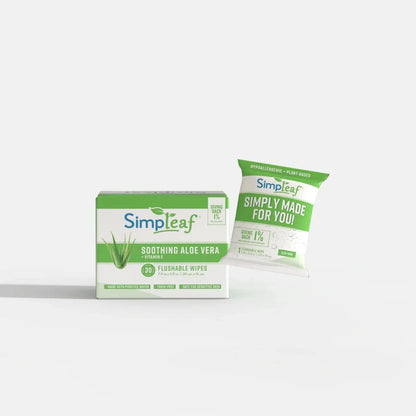 Simpleaf Aloe Vera Flushable Wipes - 30 Count