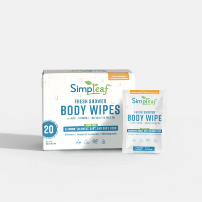 Simpleaf XL Fresh Shower Body Wipes - 20 Count