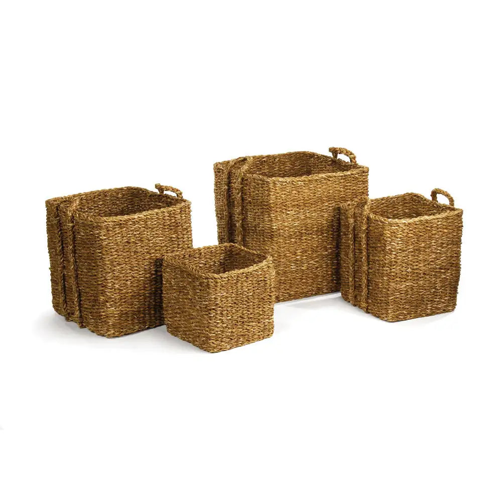 SEAGRASS APPLE BASKETS, SET OF 3 PLUS BIN