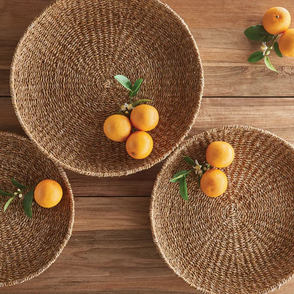 SEAGRASS ROUND TRAYS, SET OF 3 - view 2