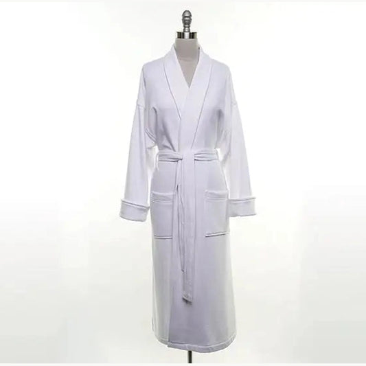 Boca Terry Jersey Fabric Shawl Collar Robe - White