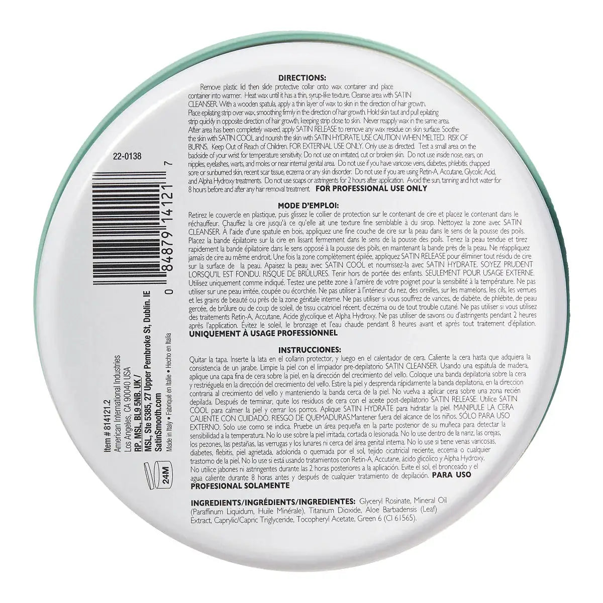 Satin Smooth Aloe and Vitamin E Soft Cream Wax - 14oz