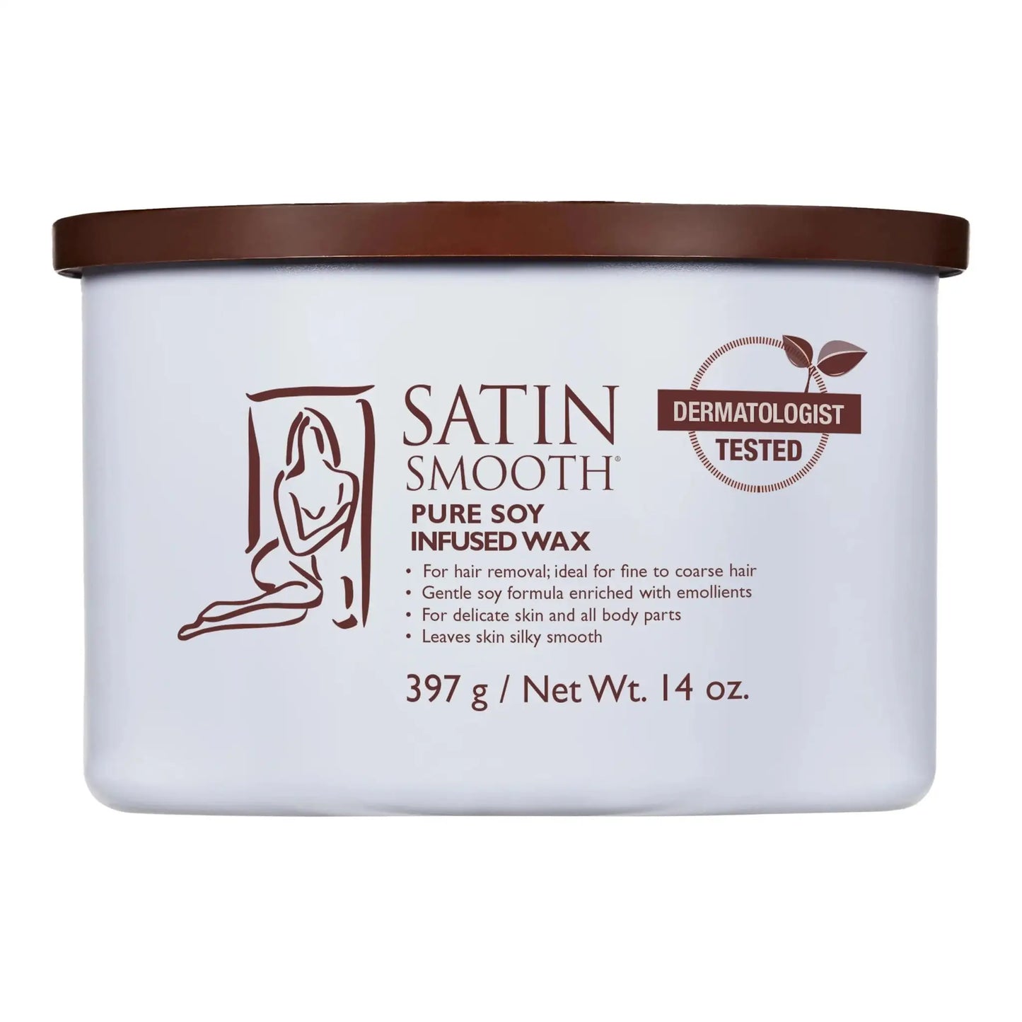 Satin Smooth Soy Infused Cream Soft Wax 14 oz can, soy-based strip wax for sensitive skin