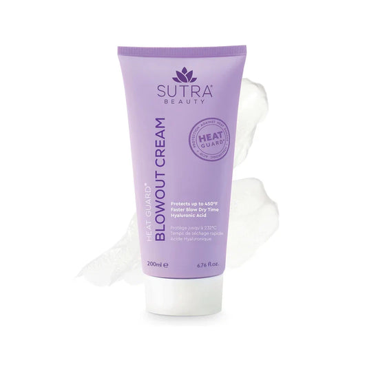 SUTRA Heat Guard Blowout Cream, pre-styling heat protection cream rated to 450F