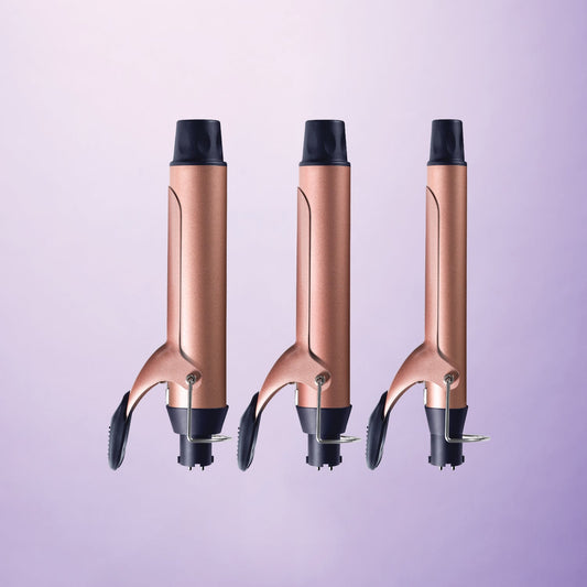 SUTRA spring curler attachment set, rose gold tourmaline-infused ceramic barrels