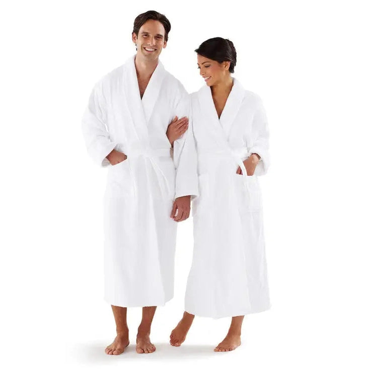 Boca Terry Turkish Velour Shawl Collar Robe - White