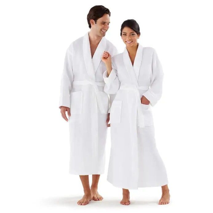 Boca Terry Basic Waffle Shawl Collar Robe w/French Terry Lining