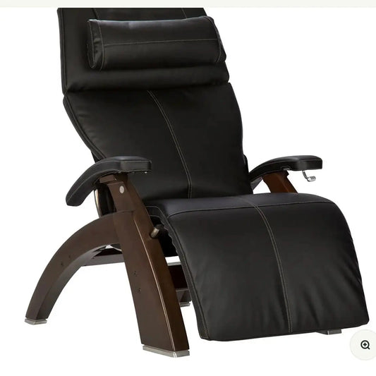 Human Touch® Perfect Chair® PC-420/610 Omni-Motion Classic with Performance Upholstery – Dark Walnut with Espresso Premium Leather