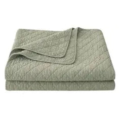 Stonewashed Cotton Gauze Quilted Blanket - Sable